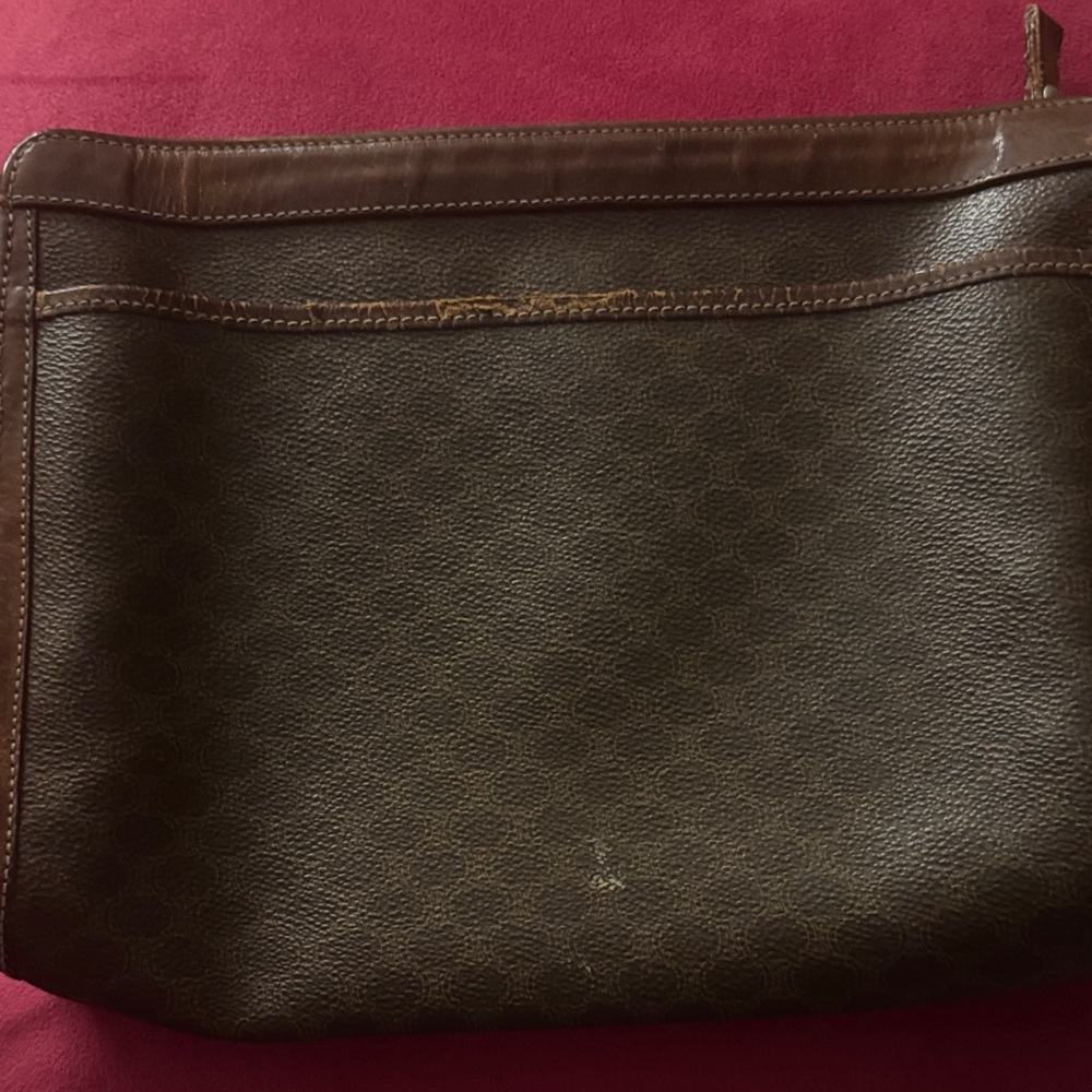🔥Vintage large AUTHENTIC Celine Brown leather Clutch🔥 pre loved - Picture 2 of 10